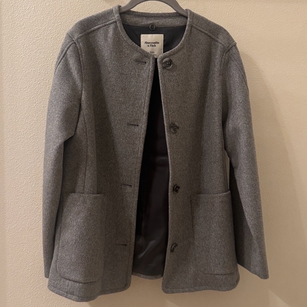 Abercrombie and Fitch Wool Blend Coat with Removable Scarf - Picture 2 of 5
